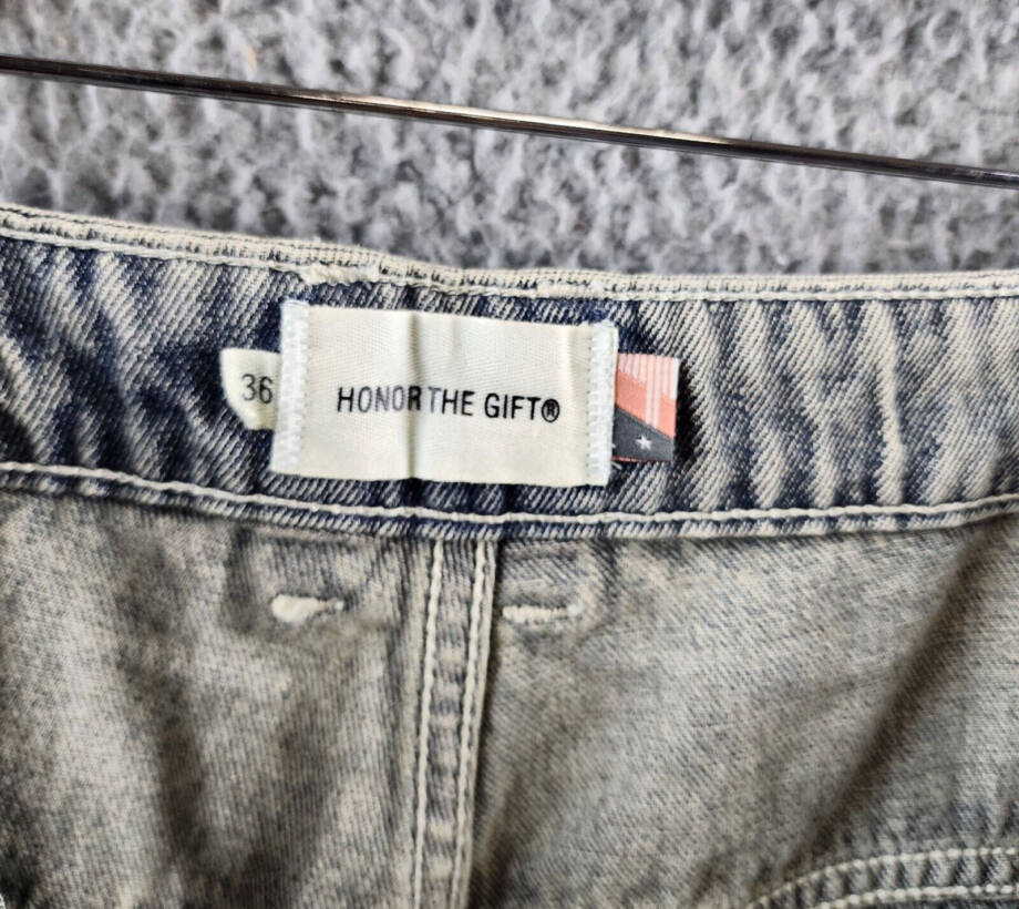 Honor the Gift Wide Leg Stamped Denim Jeans Men's 36 Light Indigo Zipper Fly