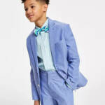 Tommy Hilfiger Pinstripe Lining Stretch Oxford Jacket Boys' 20 Prince Blue L/S