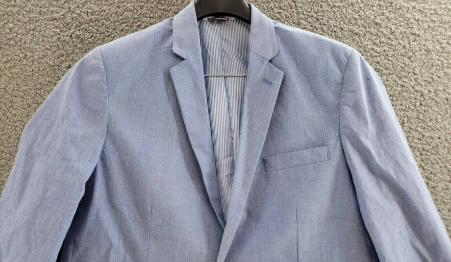 Tommy Hilfiger Pinstripe Lining Stretch Oxford Jacket Boys' 20 Prince Blue L/S