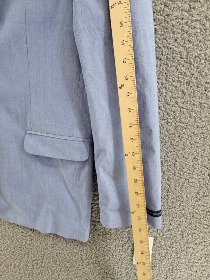Tommy Hilfiger Pinstripe Lining Stretch Oxford Jacket Boys' 20 Prince Blue L/S