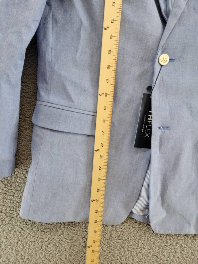 Tommy Hilfiger Pinstripe Lining Stretch Oxford Jacket Boys' 20 Prince Blue L/S