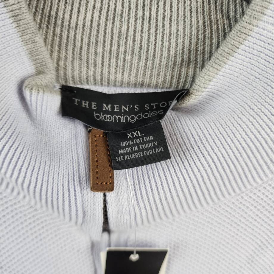 The Men's Store at Bloomingdales Half Zip Sweater Men's XXL Cloud Blue Mock Neck