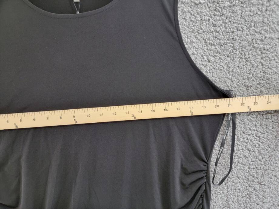 Calvin Klein Plus Size Ruched Sleeveless Midi Dress Women's 1X Black Pullover