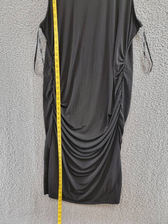 Calvin Klein Plus Size Ruched Sleeveless Midi Dress Women's 1X Black Pullover