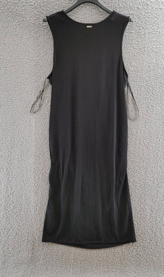 Calvin Klein Plus Size Ruched Sleeveless Midi Dress Women's 1X Black Pullover