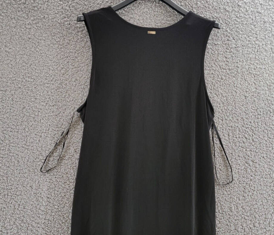 Calvin Klein Plus Size Ruched Sleeveless Midi Dress Women's 1X Black Pullover