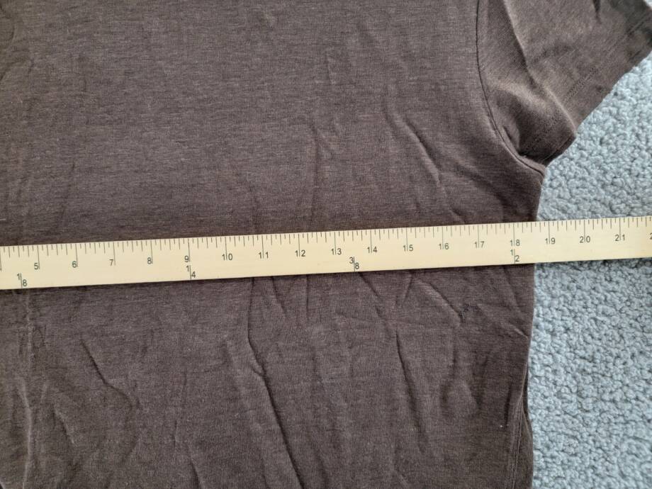FRAME Easy True Raw-Edge Linen Tee Women's S Espresso Crew Neck Short Sleeve