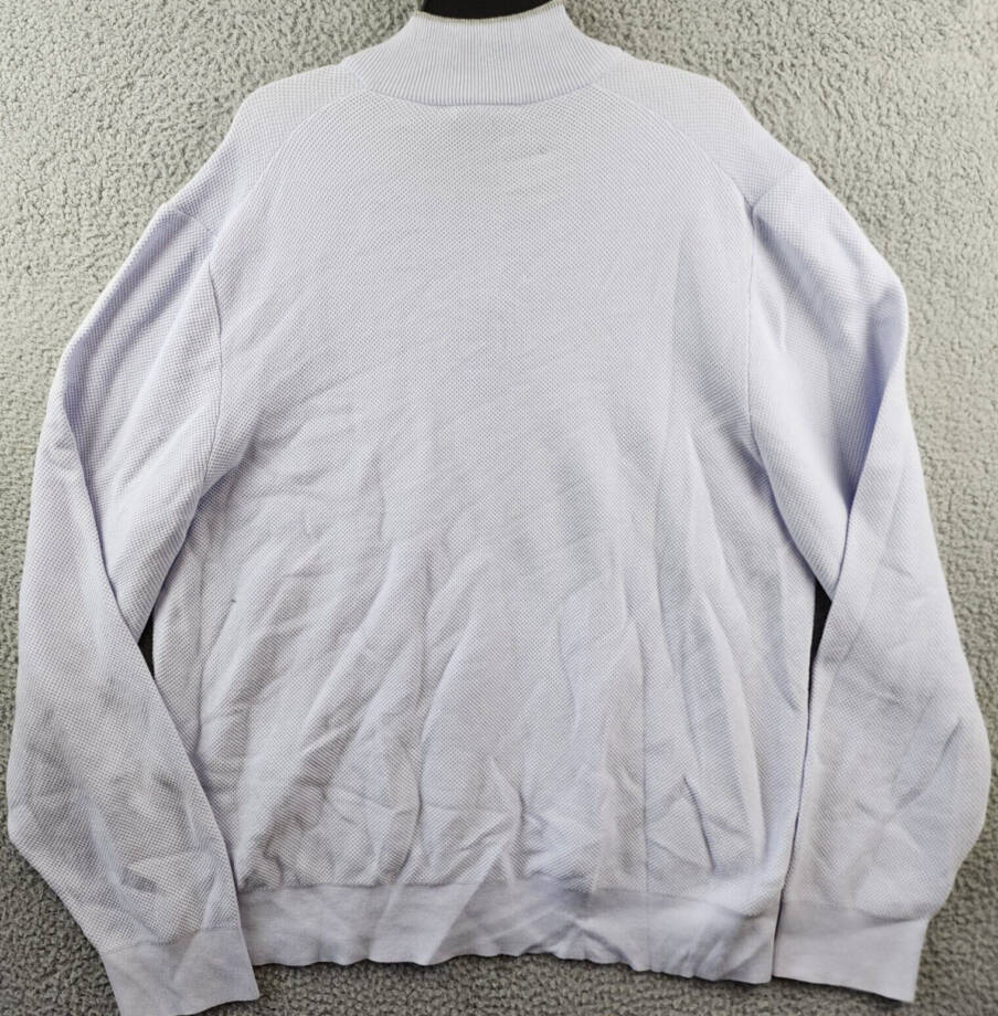 The Men's Store at Bloomingdales Half Zip Sweater Men's XXL Cloud Blue Mock Neck