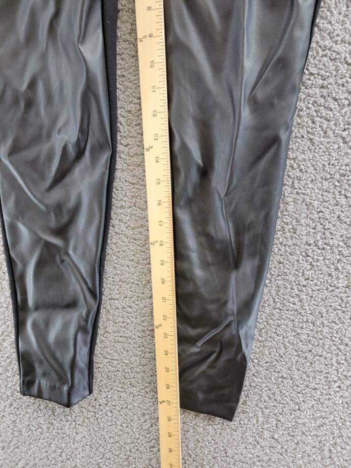 Michael Michael Kors Mixed Media Zip Detail Leggings Women's XS Black Pull On