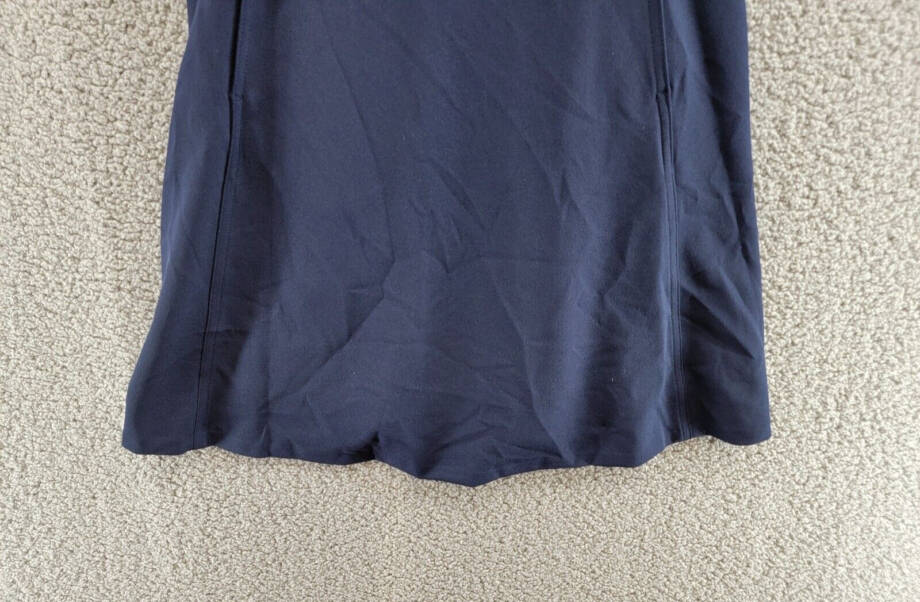 DKNY Petite Flutter-Sleeve Seamed Fit & Flare Dress Women's 6P Navy Back Zip