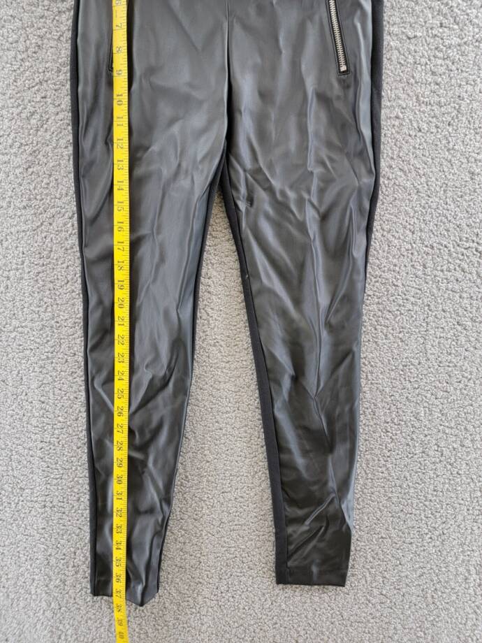 Michael Michael Kors Mixed Media Zip Detail Leggings Women's XS Black Pull On
