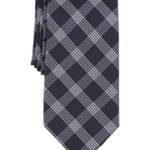 Michael Kors Silk Blend Lombard Check Tie Men's One Size Navy Combo