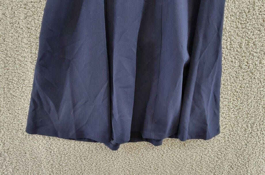 DKNY Petite Flutter-Sleeve Seamed Fit & Flare Dress Women's 6P Navy Back Zip