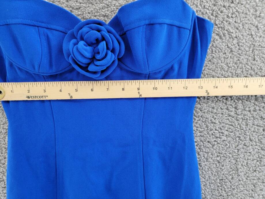 Bardot Gadise Sweetheart Floral Midi Dress Women's S Blue Solid Back Zip Closure