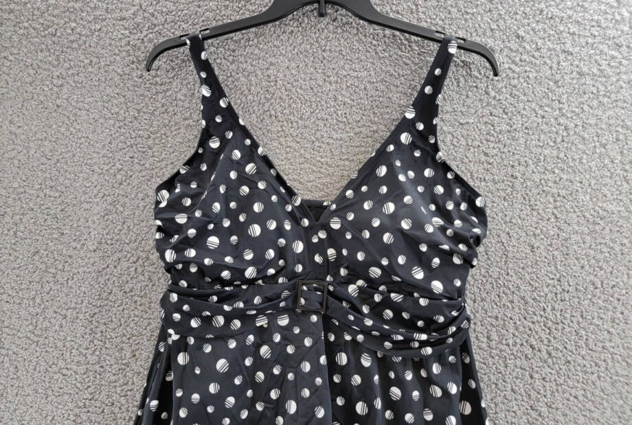 Swim Solutions Plus Size Empire-Banded Swimdress Women's 18W Black Pull On