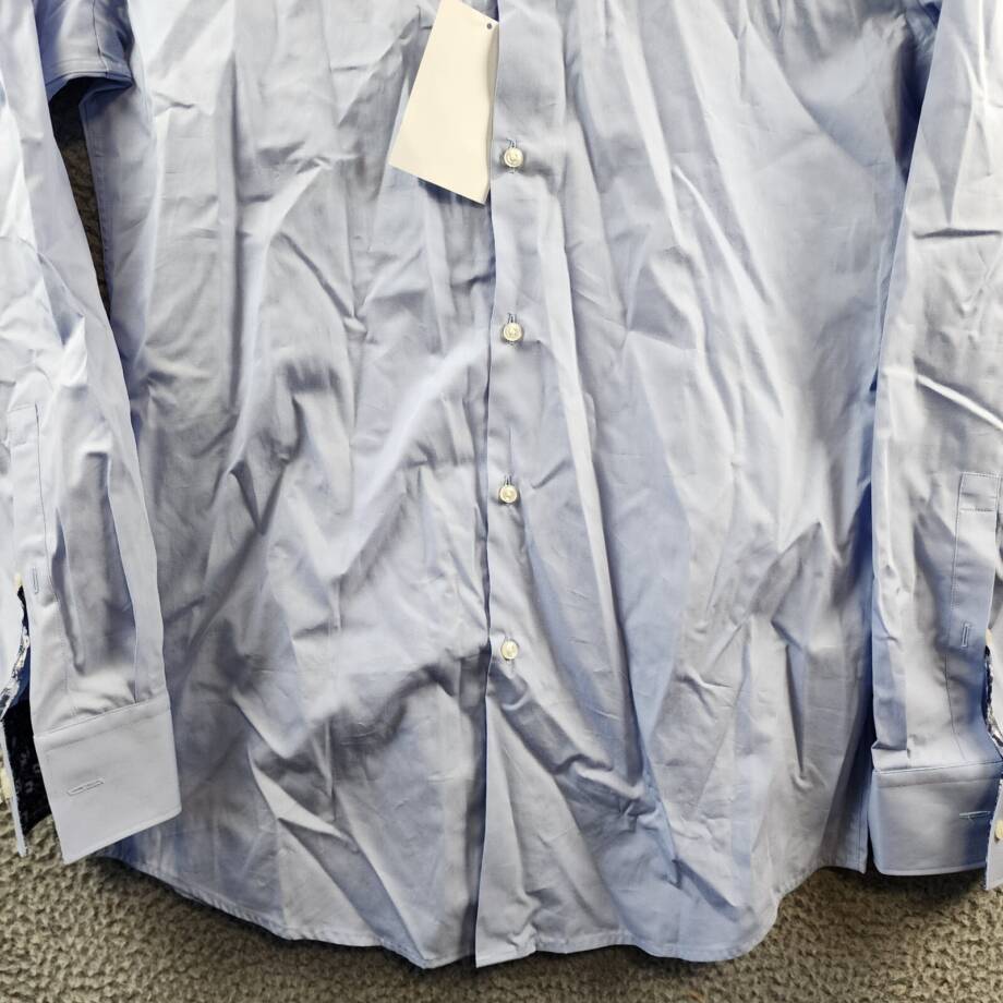 HUGO Koey Kent Slim Fit Dress Shirt Men's 41 16 Light Pastel Blue Long Sleeve