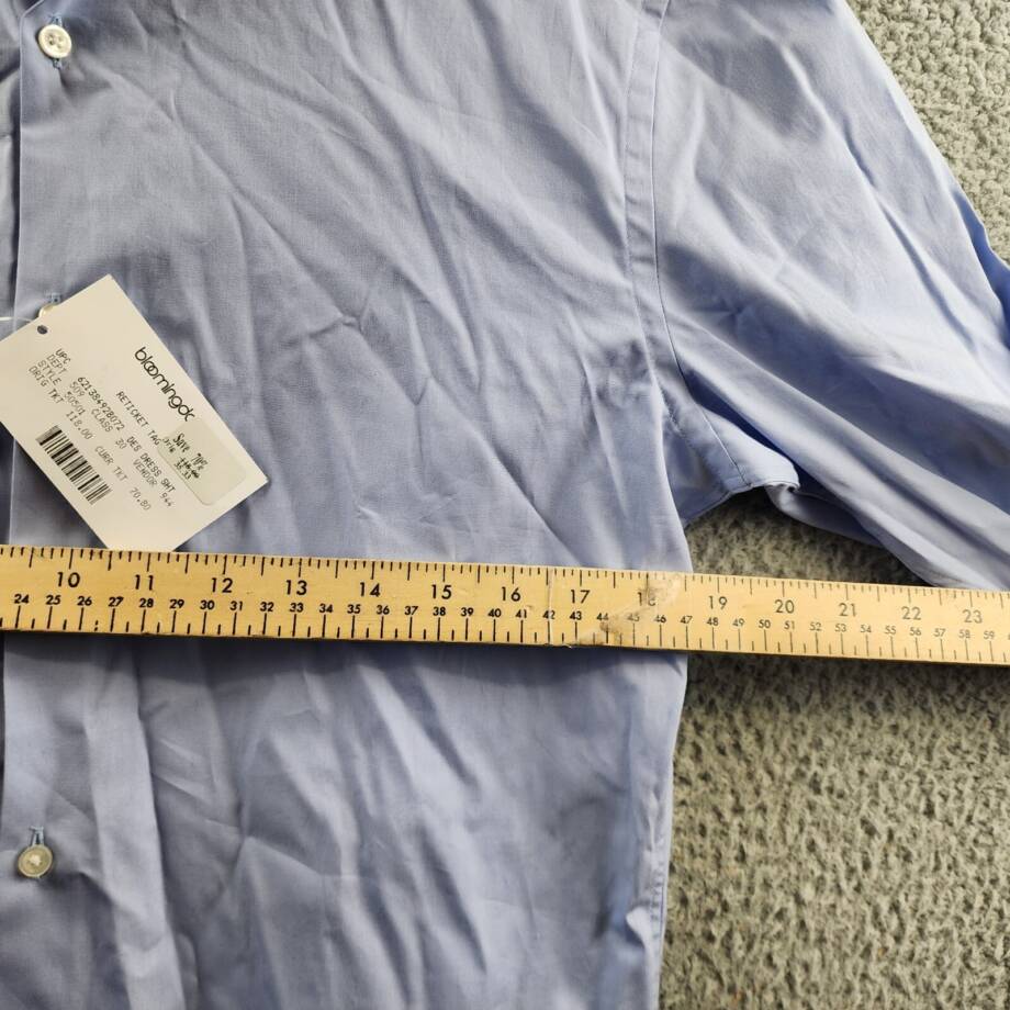 HUGO Koey Kent Slim Fit Dress Shirt Men's 41 16 Light Pastel Blue Long Sleeve