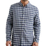 Rails Reid Long Sleeve Button Front Shirt Men's L Midnight Grey Melange Collared