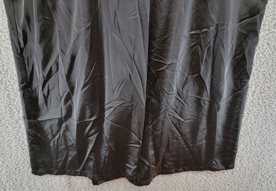 Nina Parker Trendy Plus Size Satin Wide-Leg Pants Women's 4X Black Beauty Solid