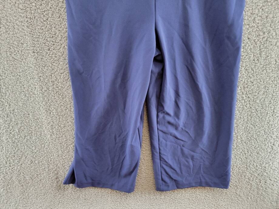 RACHEL Rachel Roy Ruffled-Sleeve Cropped Jumpsuit Women's XL Navy Back Zip