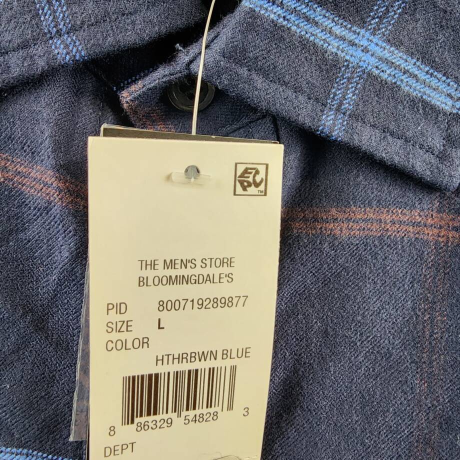 The Men's Store at Bloomingdale's Regular Fit Twill Flannel Shirt Men's L Navy +