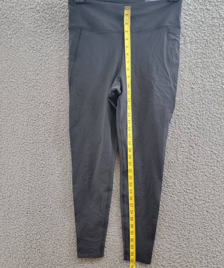 Reebok Plus Size Lux 3/4 Leggings Women's 1X Black Solid Elastic Waist Pull On