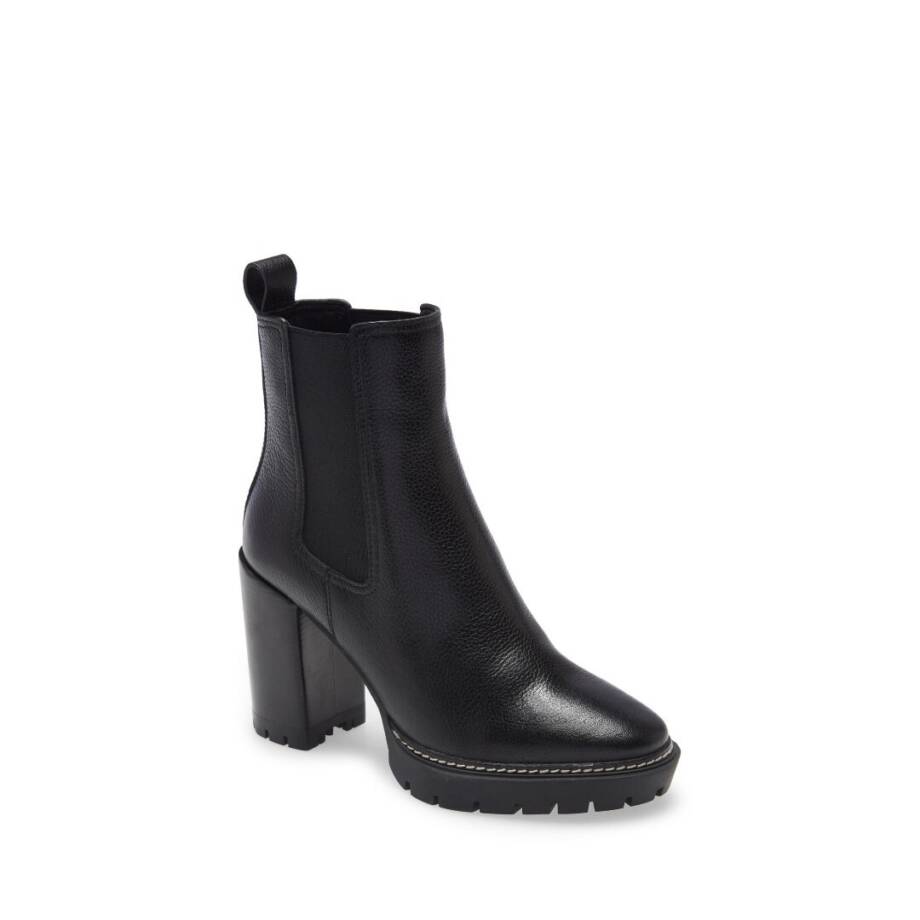 Tory Burch Chelsea 70mm Lug Bootie Women's 7.5 Black Side Gore Round Toe Pull On