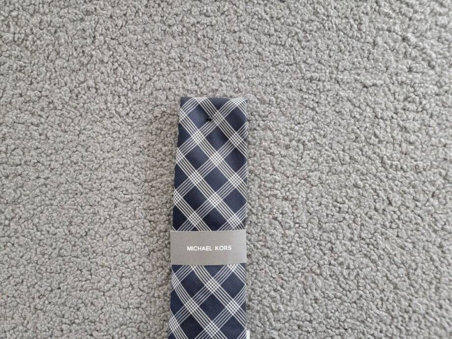 Michael Kors Silk Blend Lombard Check Tie Men's One Size Navy Combo