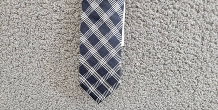 Michael Kors Silk Blend Lombard Check Tie Men's One Size Navy Combo