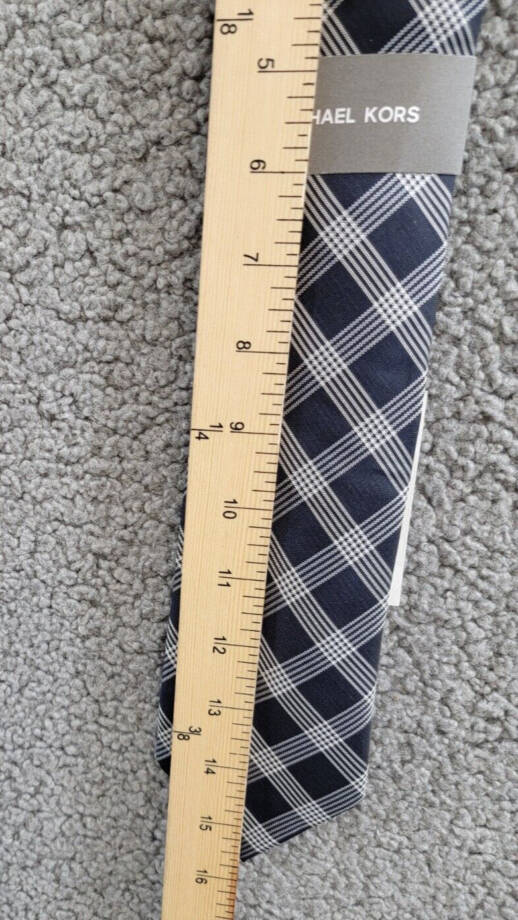 Michael Kors Silk Blend Lombard Check Tie Men's One Size Navy Combo