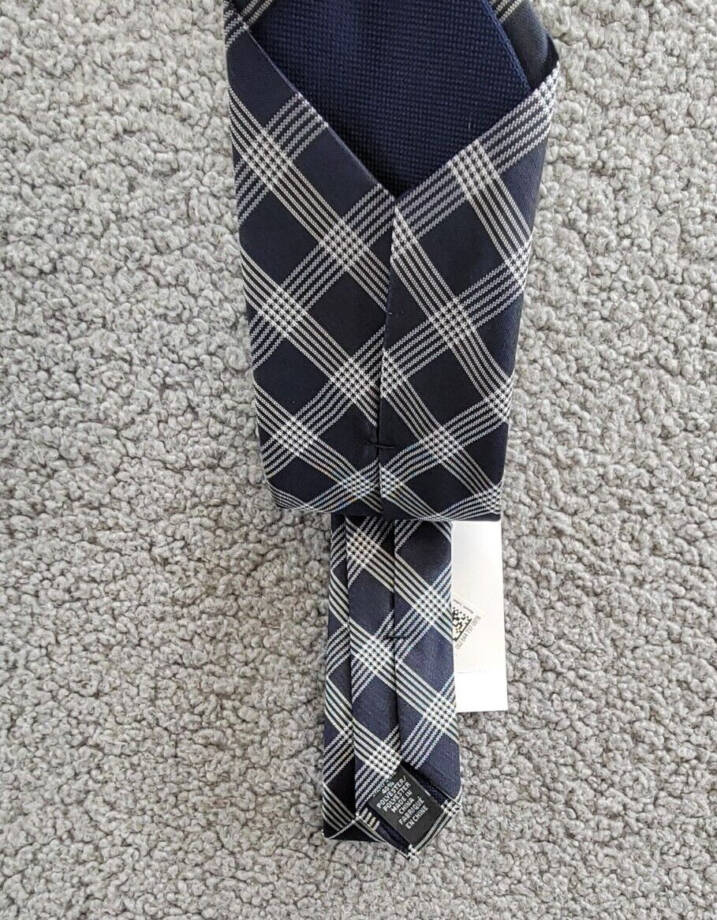 Michael Kors Silk Blend Lombard Check Tie Men's One Size Navy Combo