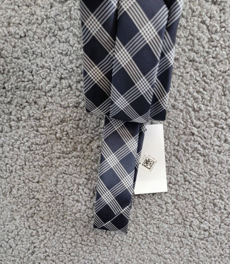 Michael Kors Silk Blend Lombard Check Tie Men's One Size Navy Combo