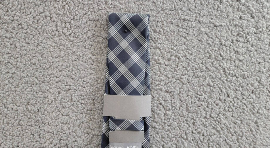 Michael Kors Silk Blend Lombard Check Tie Men's One Size Navy Combo