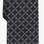 Michael Kors Silk Blend Classic Logo Grid Tie Men's One Size Black Adjustable