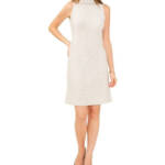 MSK Sleeveless Turtleneck Knit Sweater Dress Women's L Silver Heather Pullover