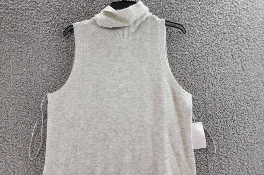 MSK Sleeveless Turtleneck Knit Sweater Dress Women's L Silver Heather Pullover