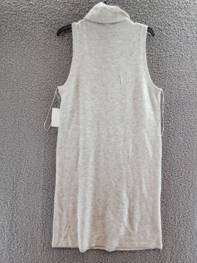 MSK Sleeveless Turtleneck Knit Sweater Dress Women's L Silver Heather Pullover