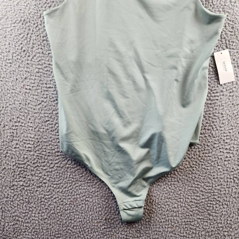 Alfani Intimates High Neck Thong Bodysuit Women's XL Sage Snap Gusset Closure