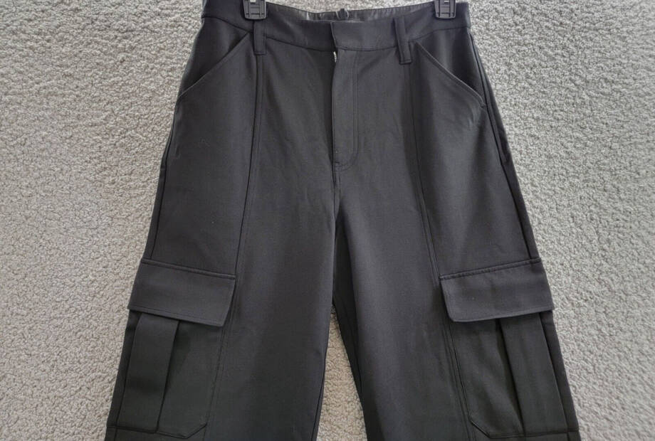 rag & bone Irina Wide Leg Cargo Pants Women's S Black Zip Hook & Bar Closure