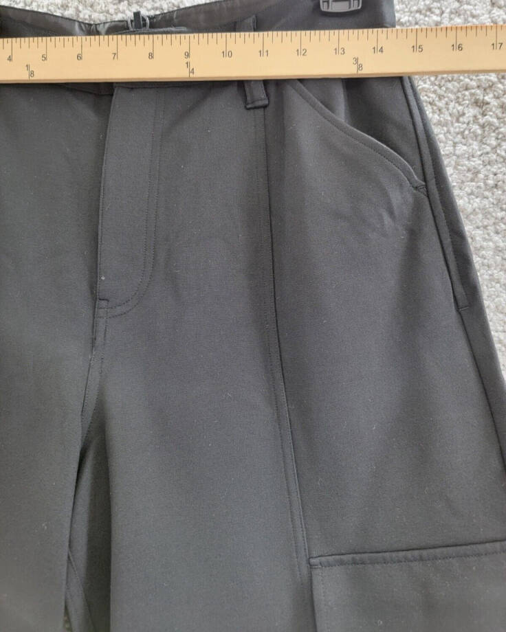 rag & bone Irina Wide Leg Cargo Pants Women's S Black Zip Hook & Bar Closure