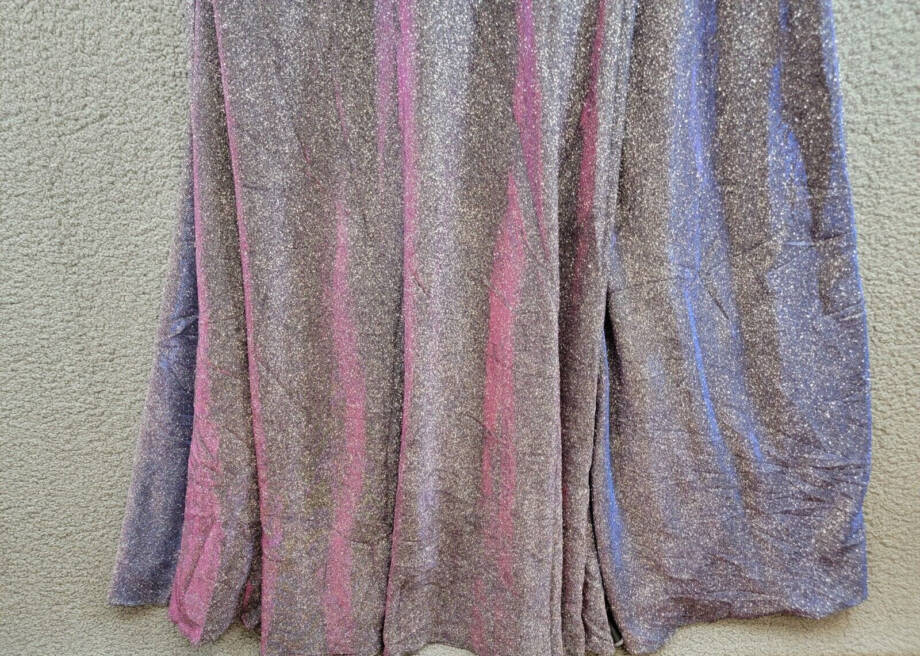 XSCAPE Plus Size Draped Off-The-Shoulder Metallic Gown Women's 16W Black/Fuchsia