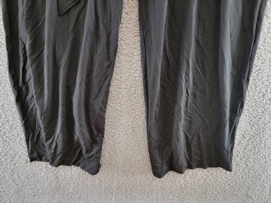 Calvin Klein Belted Pleated-Front Pants Women's XS Black Elastic Waist Pull On