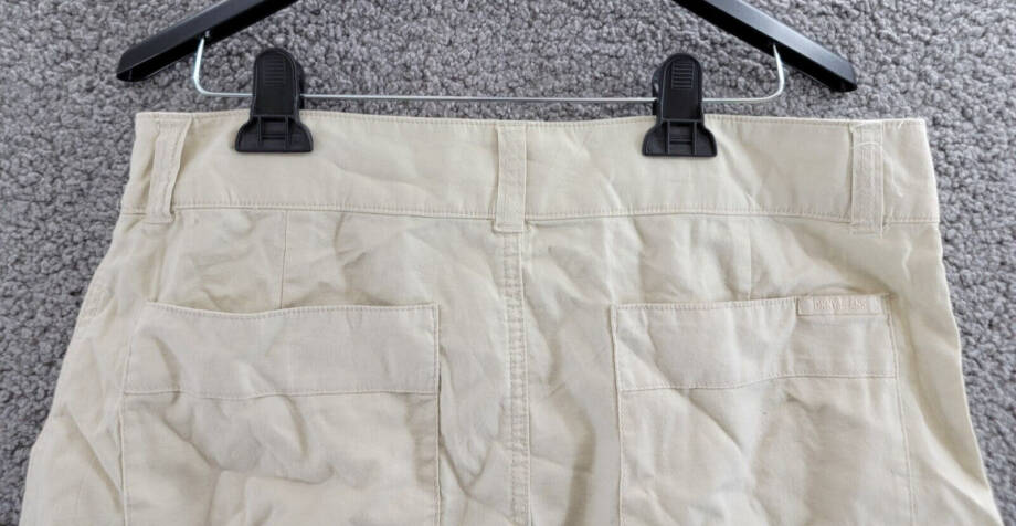 DKNY Jeans Pocket Mini Skirt Women's 14 Light City Khaki Zip Button Closure