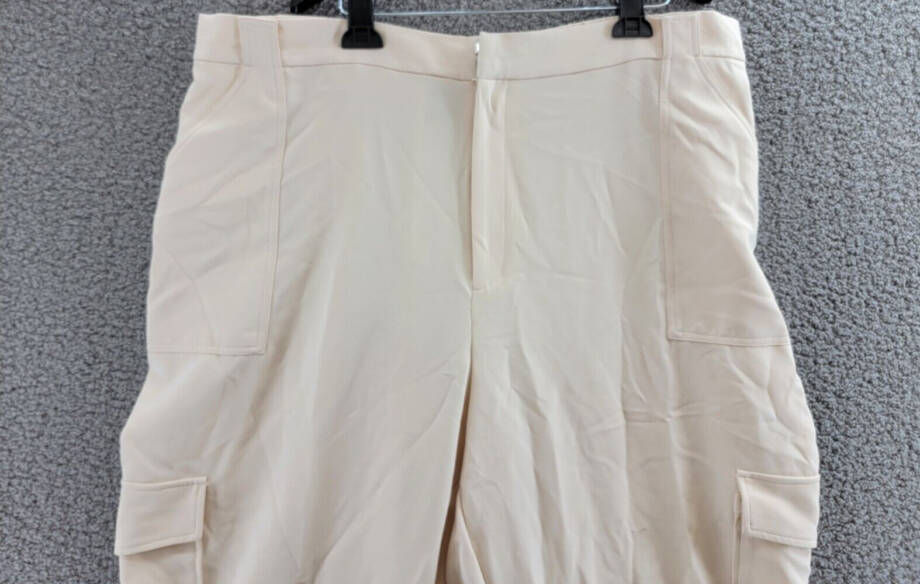 Nina Parker Trendy Plus Size Wide-Leg Utility Cargo Pants Women's 22W Oat Latte