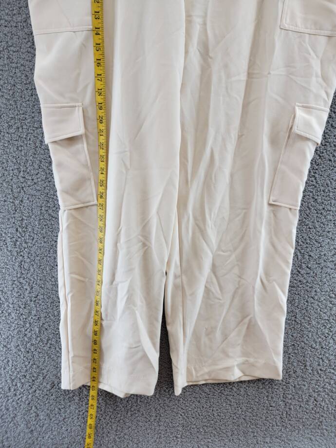 Nina Parker Trendy Plus Size Wide-Leg Utility Cargo Pants Women's 22W Oat Latte