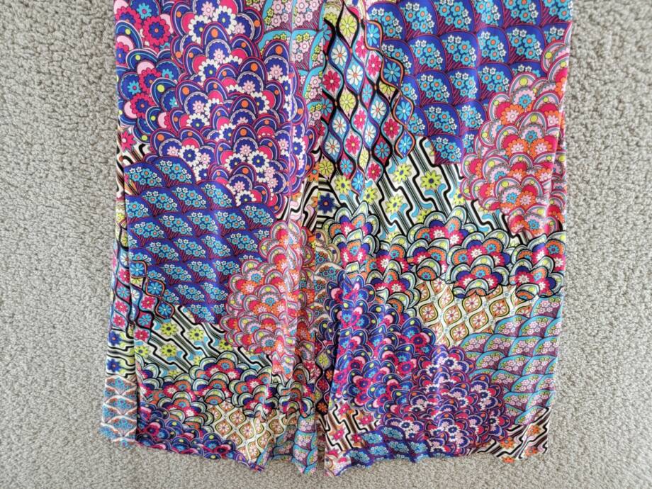 MSK Mixed-Print Twist-Front Midi Dress Women's S Multicolor V-Neck Elbow Sleeve