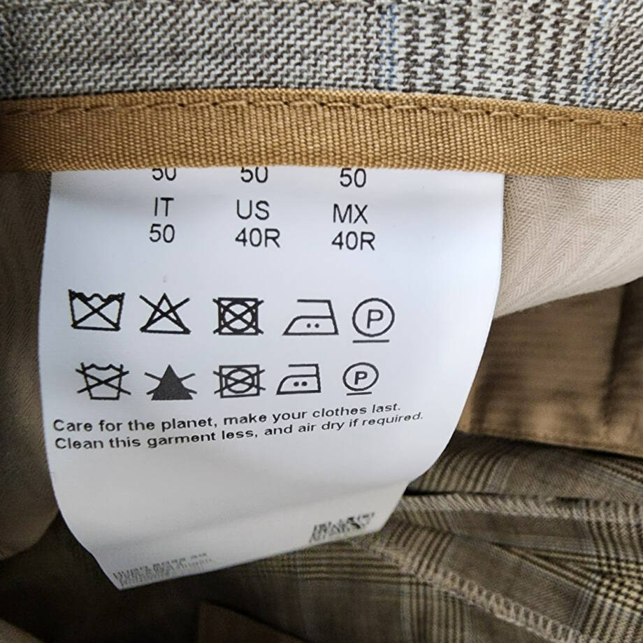 BOSS Camel Heston Wool Slim Fit Dress Pants Men's 40R Beige Plaid Button Zip