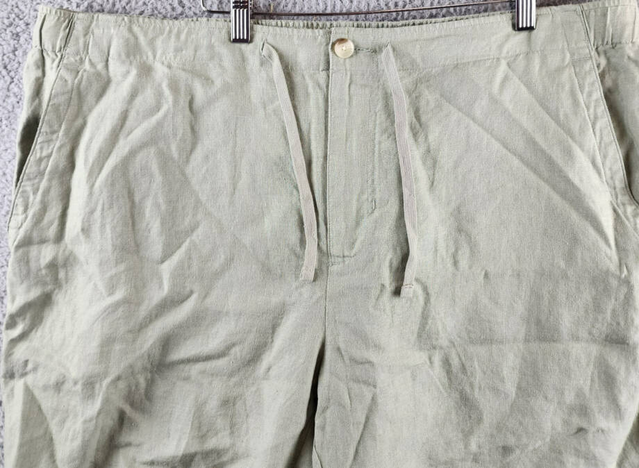 Vince Lightweight Hemp Shorts Men's XXL Dried Cactus Drawstring Button Zipped