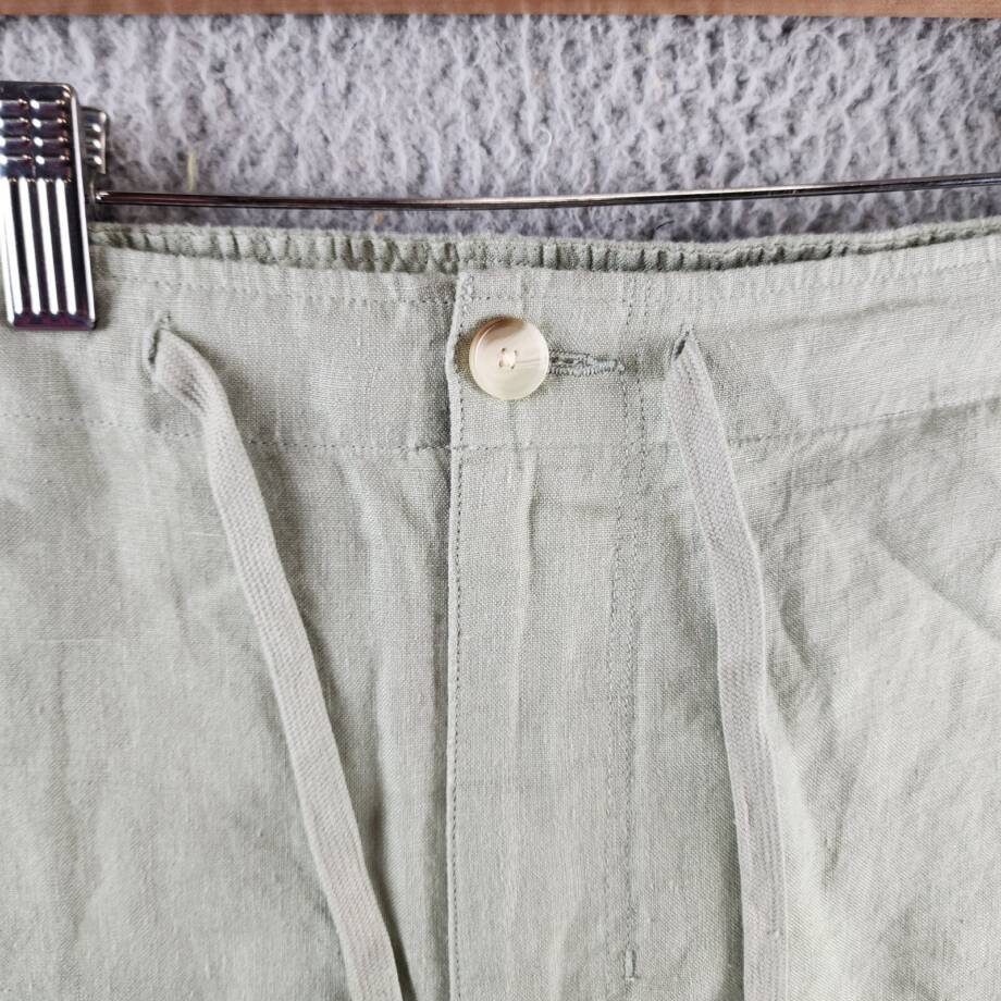Vince Lightweight Hemp Shorts Men's XXL Dried Cactus Drawstring Button Zipped
