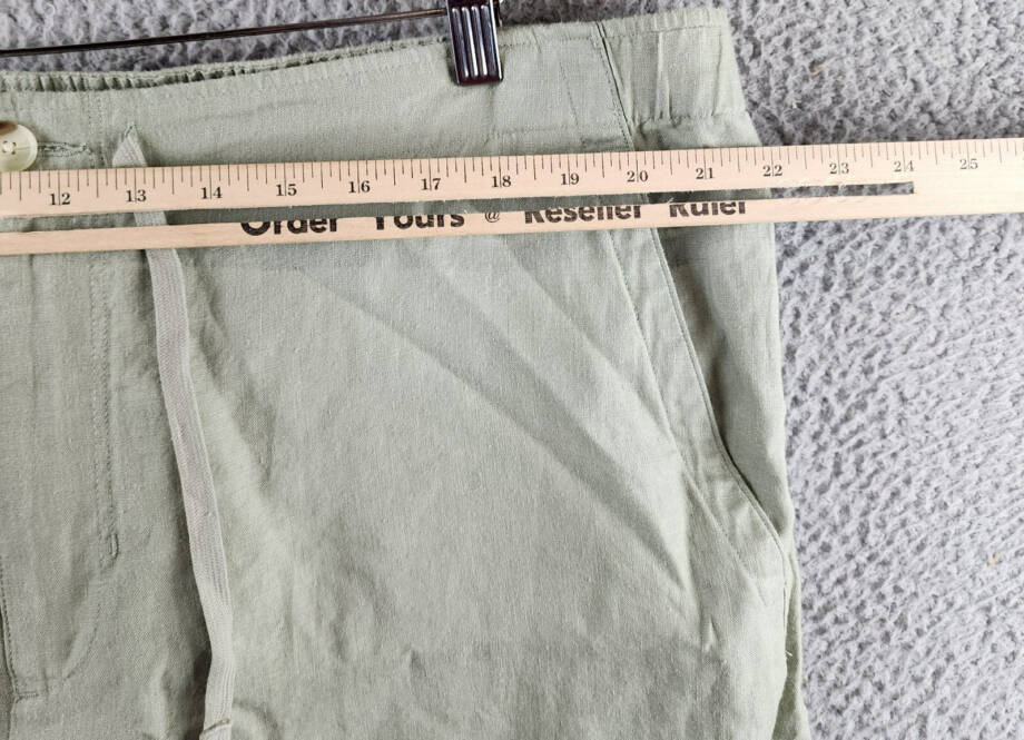 Vince Lightweight Hemp Shorts Men's XXL Dried Cactus Drawstring Button Zipped